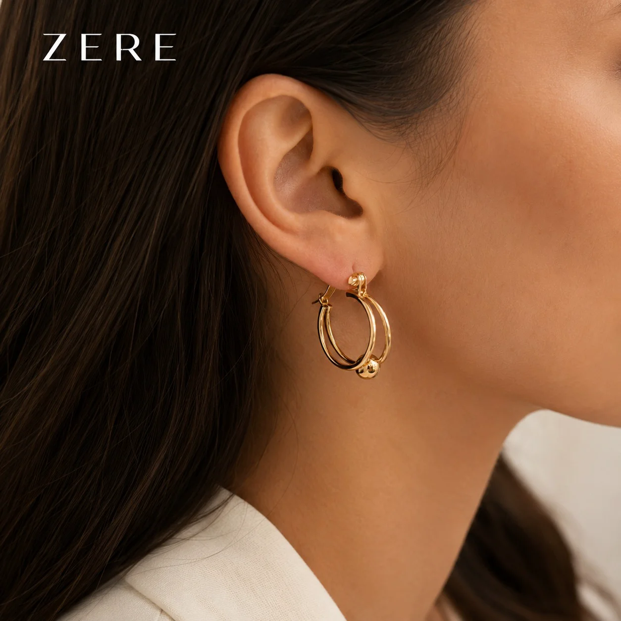 Серьги-кольца Zere ZR080537 золото 1.86гр  купить,153600