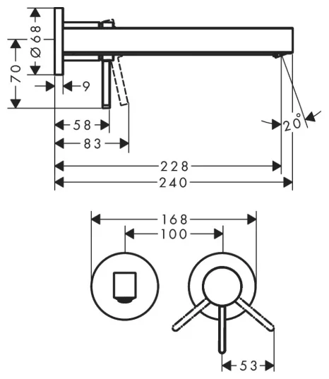 Смеситель Hansgrohe Finoris 76050670 черный