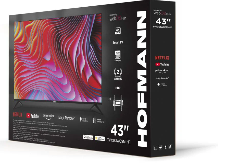 Телевизор Hofmann 43" TV43S1WOSMHF LED 4K UHD Black купить,NaN