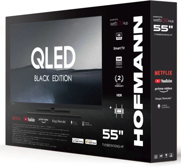 Телевизор Hofmann 55" TV55BEWOSMQHF QLED 4K UHD Black купить,NaN