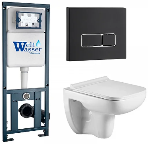 Инсталляция комплект WeltWasser MK4106 MARBERG 410 + KEHLBACH 004 GL-WT + MAR 410 SE MT-BL белый