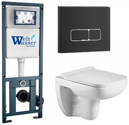 Инсталляция комплект WeltWasser MK4106 MARBERG 410 + KEHLBACH 004 GL-WT + MAR 410 SE MT-BL белый