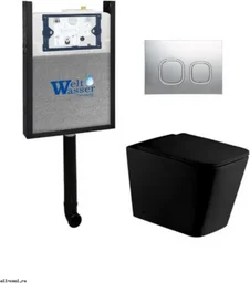 Инсталляция комплект WeltWasser AG49759 AMBERG 404 + GELBACH 002 MT-BL + AMBERG RD-CR