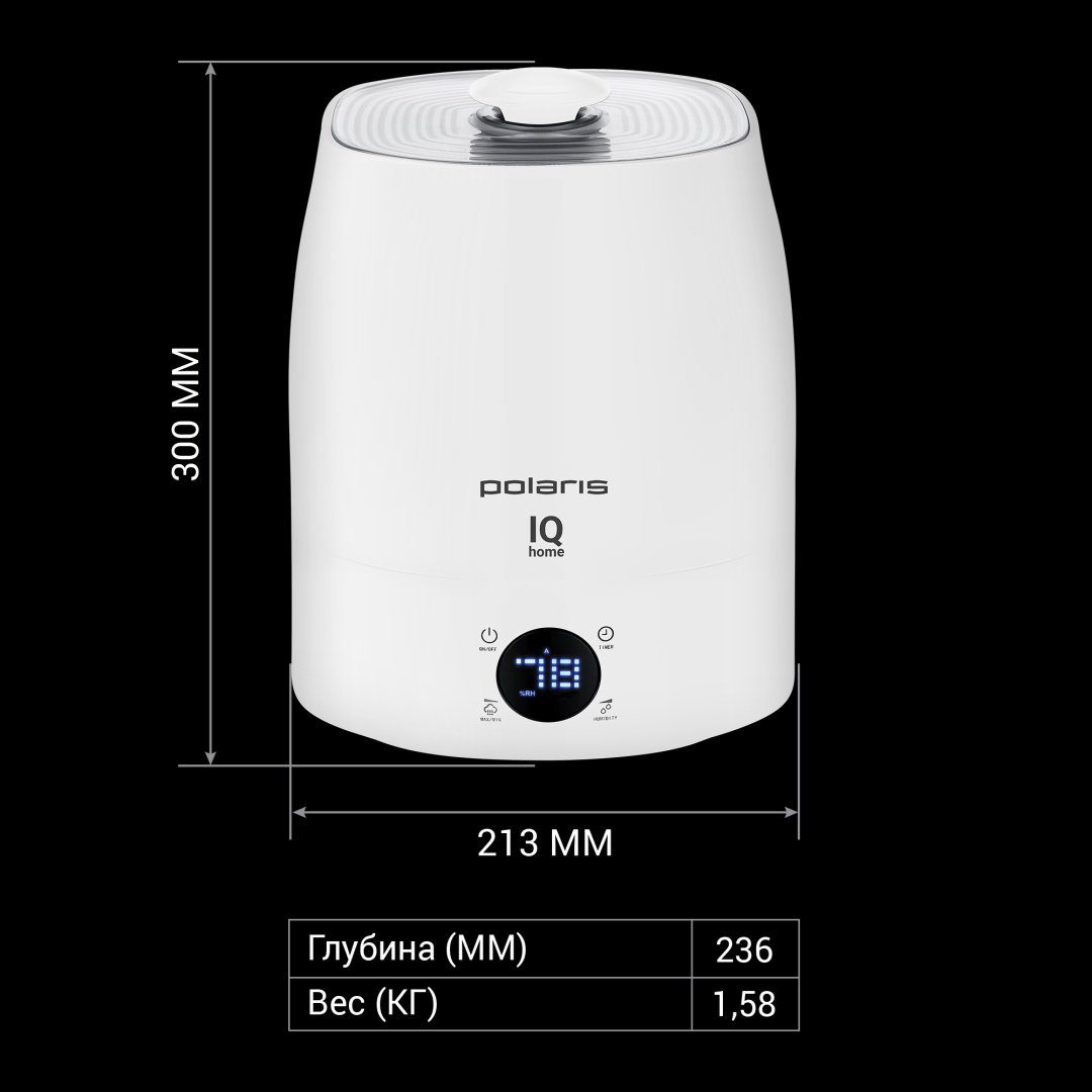 Увлажнитель воздуха Polaris PUH 4040 Wi-Fi IQ Home белый купить,NaN