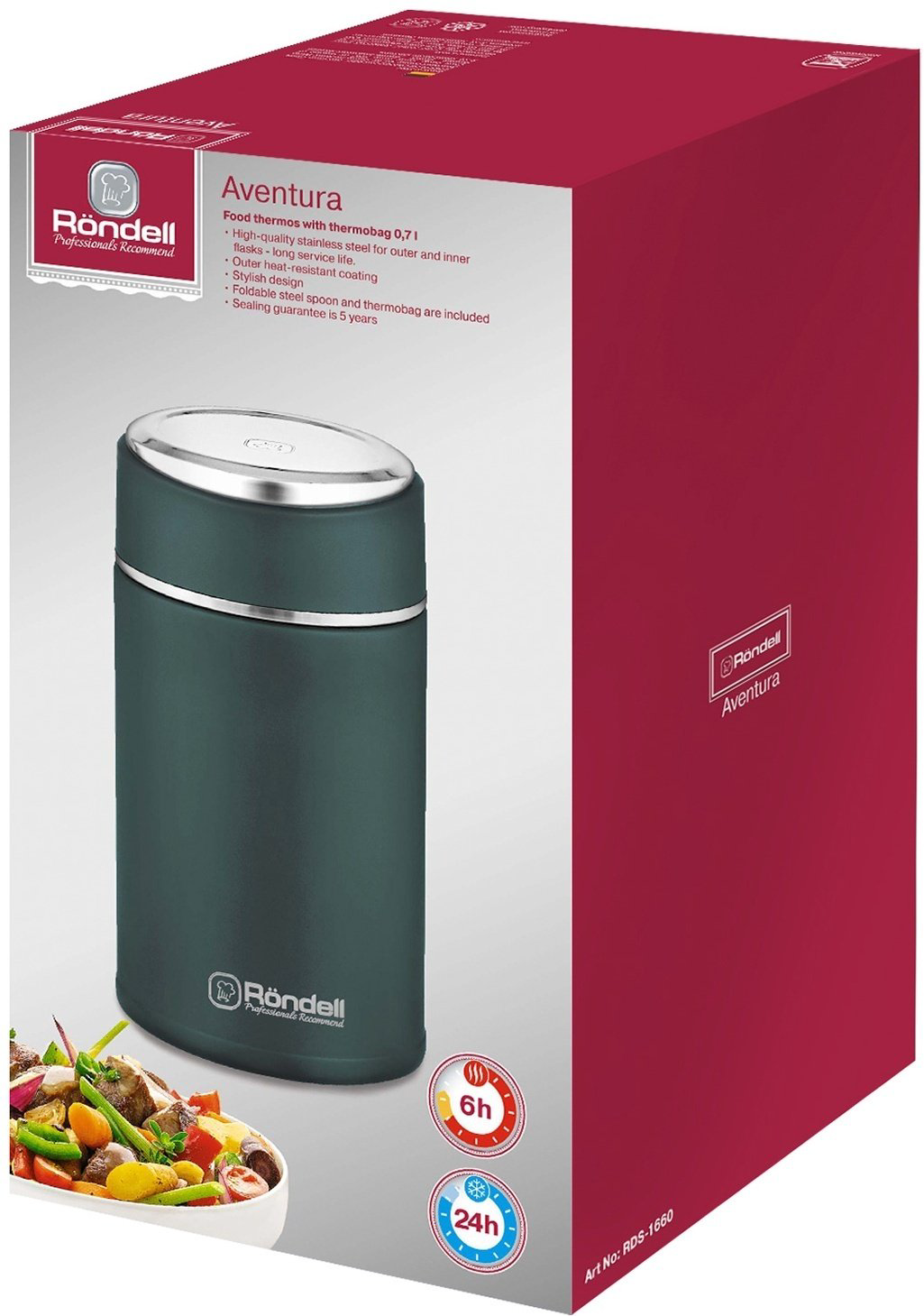 Термос для еды Rondell 0.7 л Aventura RDS-1660 зеленый купить,NaN