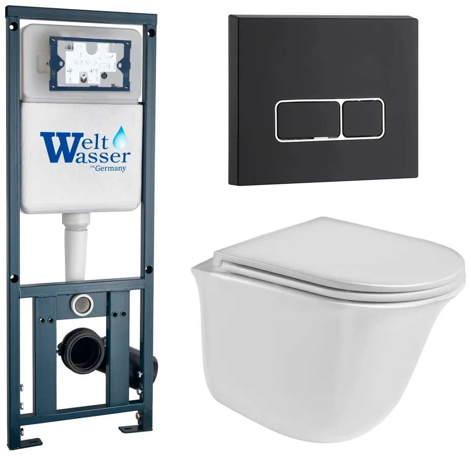 Инсталляция комплект WeltWasser MT4106 MARBERG 410 + TELBACH 004 GL-WT + MAR 410 SE MT-BL белый