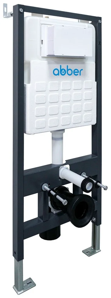 Унитаз Abber Rechteck AC1220TC с инсталляцией AC0105 и кнопкой AC0121 хром глянцевый
