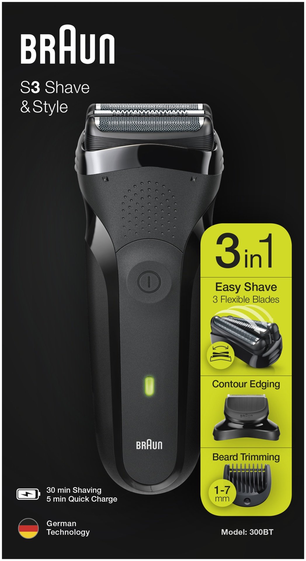 Электробритва Braun Series 3 300BT сеточная от сети / аккумулятора купить,0