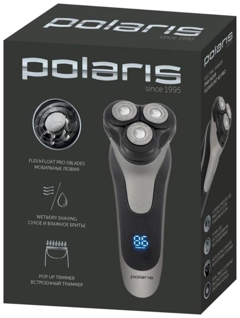 Электробритва Polaris PMR 0420R роторная от сети / аккумулятора купить,29990