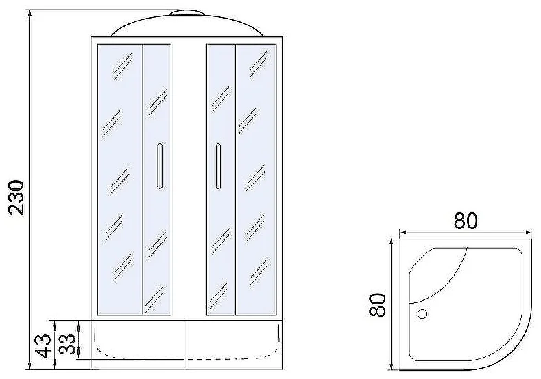 Душевая кабина Мономах XL 80/43 С МЗ 80х80х230см купить,NaN