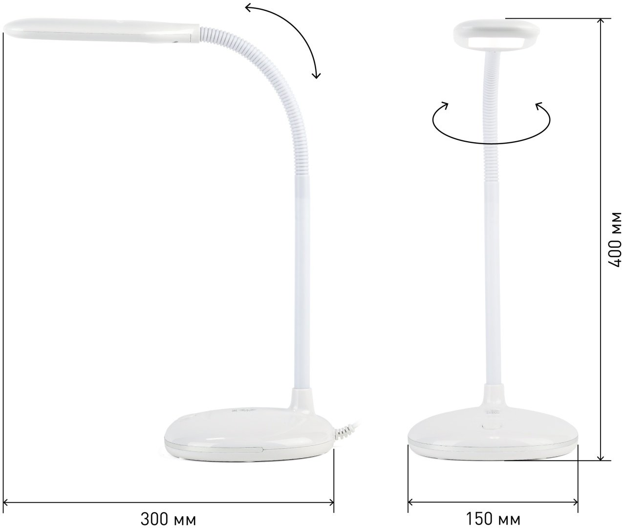 Настольная лампа ЭРА NLED-477-8W-W LED, 8 Вт, пластик