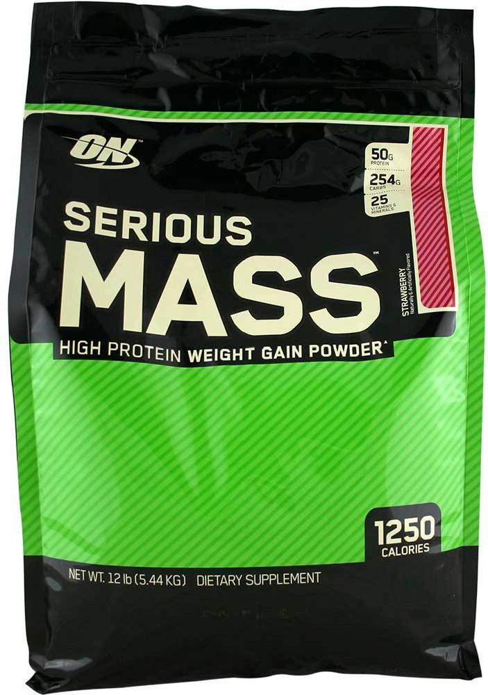 Гейнер Optimum Nutrition Serious Mass 12 lbs Клубника 5455 гр купить,NaN