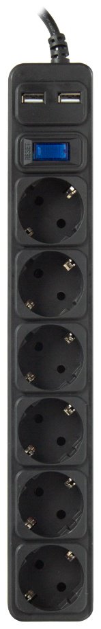 Сетевой фильтр SVC ZC6S-50M-USB 5 м