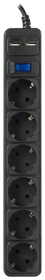 Сетевой фильтр SVC ZC6S-50M-USB 5 м