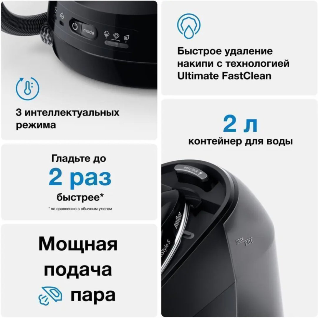 Парогенератор Braun CareStyle 5 IS5249BK черный - ForteMarket Парогенератор Braun CareStyle 5 IS5249BK черный купить,0