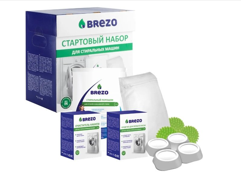 BREZO Стартовый набор для стиральных машин 87933 12 шт купить,NaN