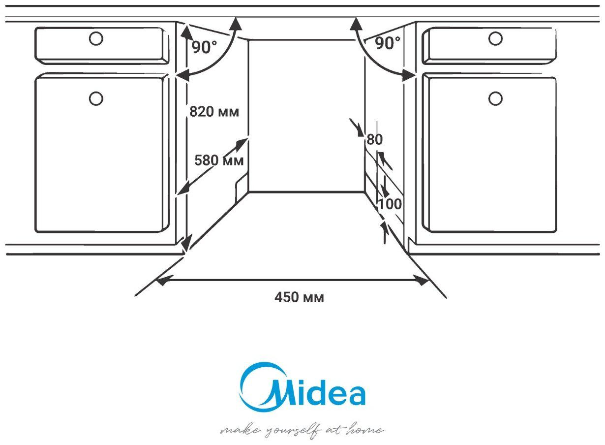 Посудомоечная машина Midea MDWB-4515BA серый - ForteMarket Посудомоечная машина Midea MDWB-4515BA серый купить,160004