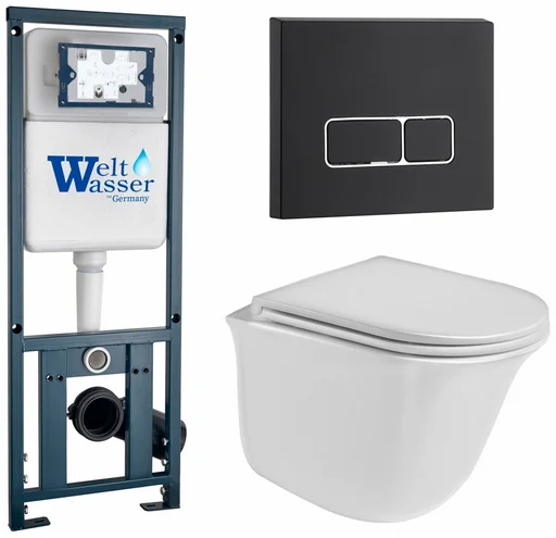Инсталляция комплект WeltWasser MT4106 MARBERG 410 + TELBACH 004 GL-WT + MAR 410 SE MT-BL белый