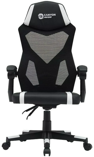 Игровое кресло Canyon CNE-MCH01W, черный, белый