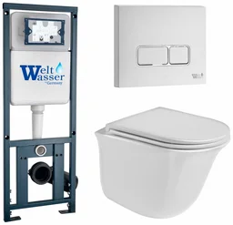 Инсталляция комплект WeltWasser MT4102 MARBERG 410 + TELBACH 004 GL-WT + MAR 410 SE-CR белый
