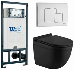 Инсталляция комплект WeltWasser MH50747 MARBERG 507 + HEIMBACH 043 MT-BL + MAR 507 SE GL-WT черный