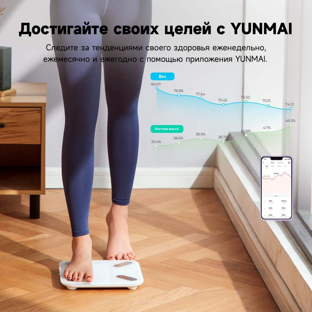 Напольные весы Yunmai электронные YMBS-M268 до 150 кг купить,13990