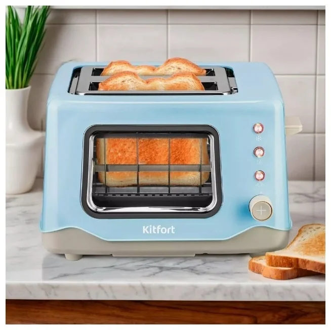 Тостер Kitfort КТ-6283 Blue Grey - ForteMarket Тостер Kitfort КТ-6283 Blue Grey купить,0