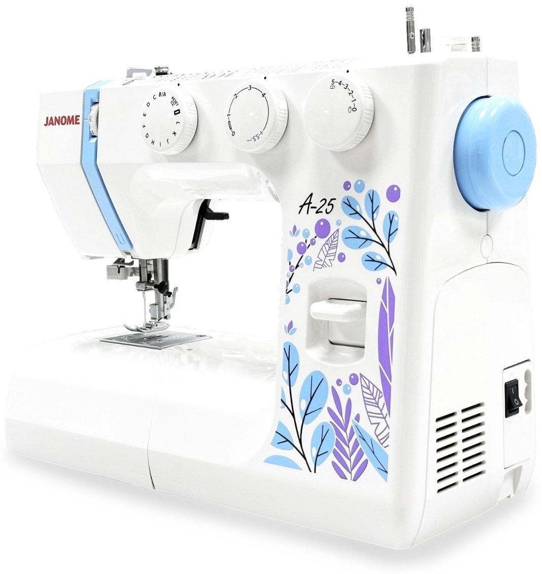 Швейная машина Janome A 25 белый, голубой