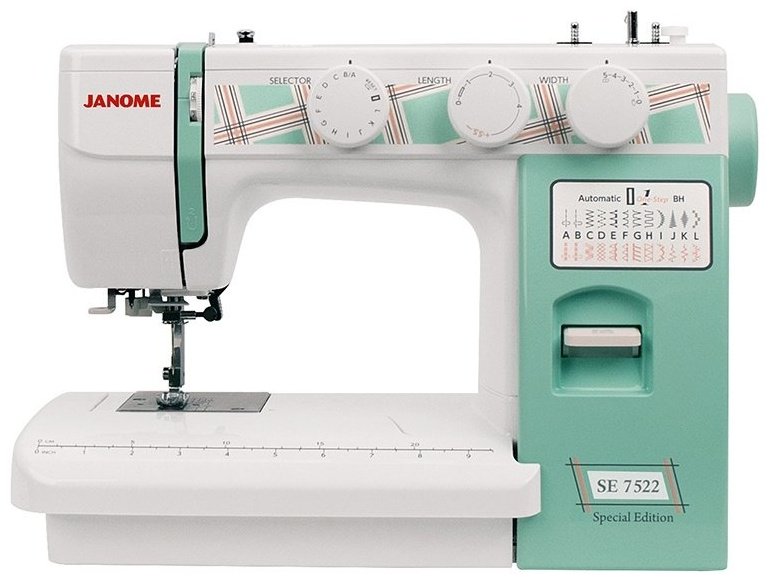 Швейная машина Janome SE 7522 белый, зеленый
