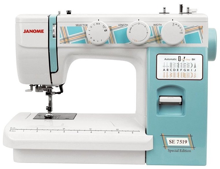 Швейная машина Janome SE 7519голубой белый, голубой