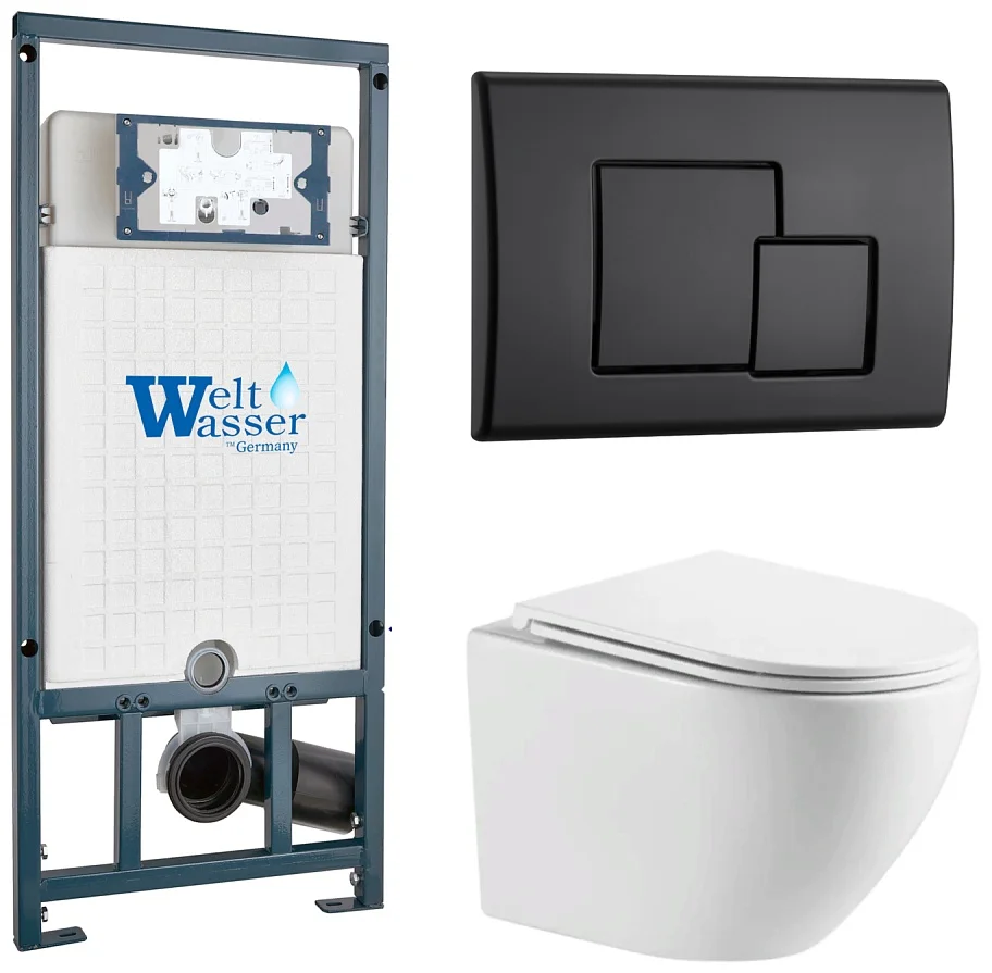 Инсталляция комплект WeltWasser MM50780 MARBERG 507 + MERZBACH 043 MT-WT + MAR 507 SE MT-BL белый