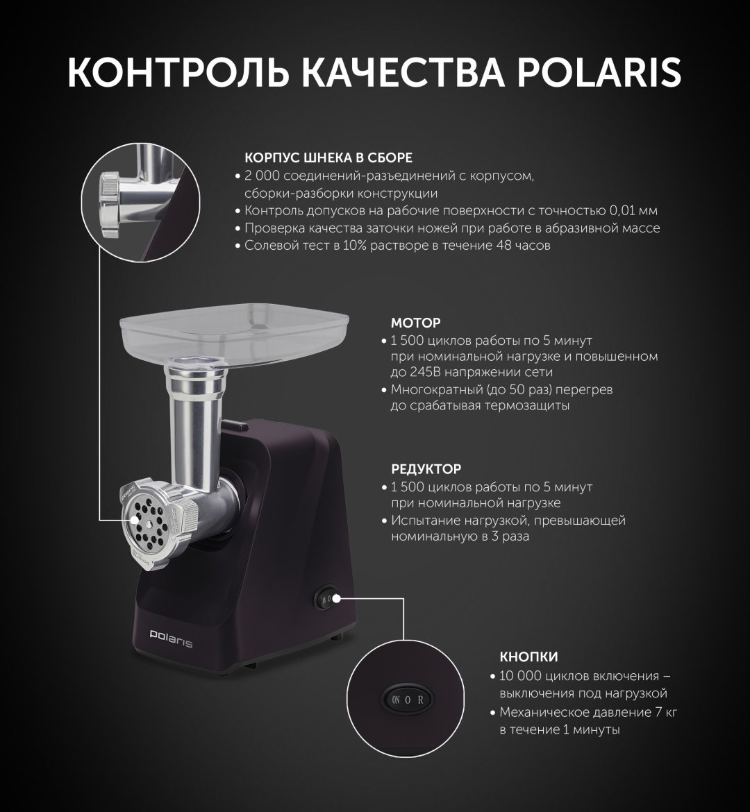 Мясорубка Polaris PMG 2050 фиолетовый - ForteMarket Мясорубка Polaris PMG 2050 фиолетовый купить,0