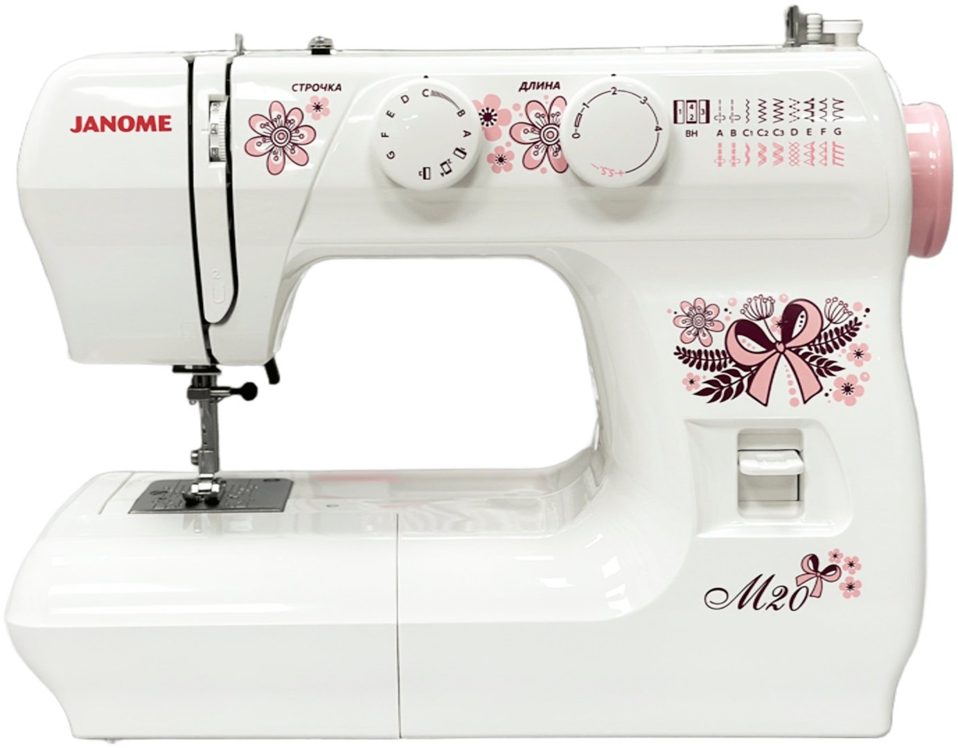 Швейная машина Janome M20 белый, розовый