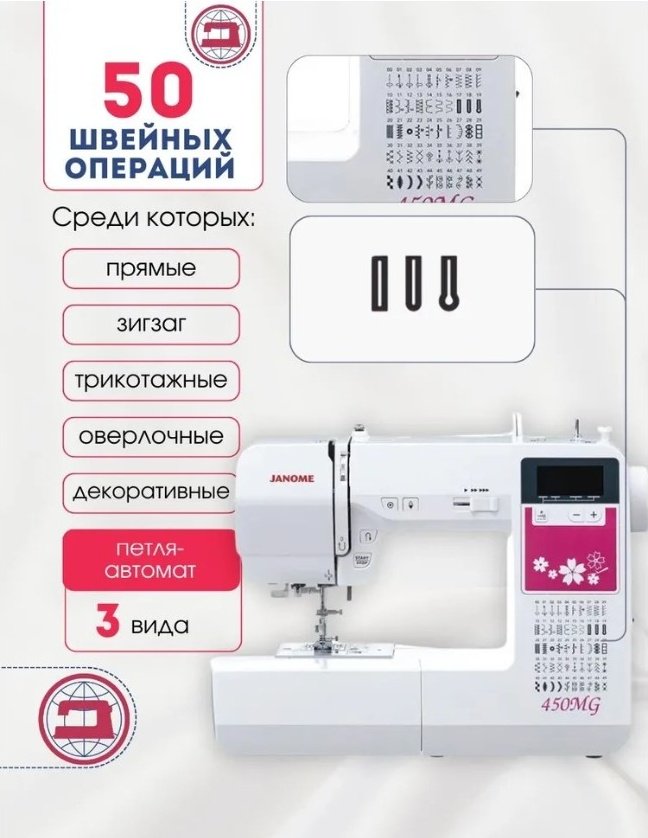 Швейная машина Janome 450MG белый - ForteMarket Швейная машина Janome 450MG белый купить,0