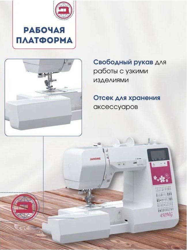Швейная машина Janome 450MG белый купить,124990