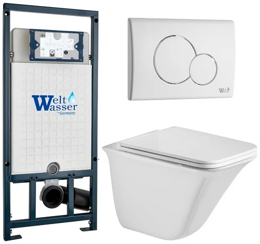 Инсталляция комплект WeltWasser MR5075 MARBERG 507 + ROTBACH 004 GL-WT + MAR 507 RD GL-WT белый