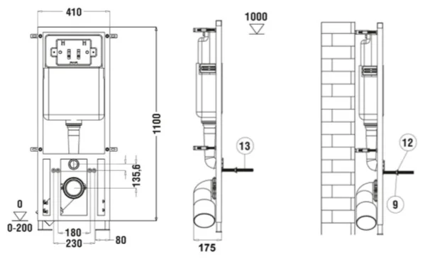 Инсталляция комплект WeltWasser MM41098 MARBERG 410 + MERZBACH 043 XL MT-BL + MAR 410 SE CR черный купить,257400
