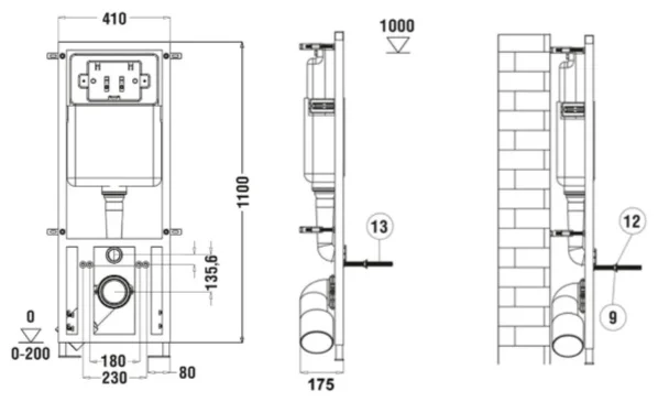 Инсталляция комплект WeltWasser MM41094 MARBERG 410 + MERZBACH 043 XL MT-BL + MAR 410 RD MT-BL черный купить,257400