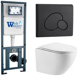 Инсталляция комплект WeltWasser MM41077 MARBERG 410 + MERZBACH 043 MT-WT + MAR 410 RD MT-BL белый