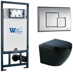 Инсталляция комплект WeltWasser MM50784 MARBERG 507 + MERZBACH 043 GL-BL + MAR 507 SE-CR черный