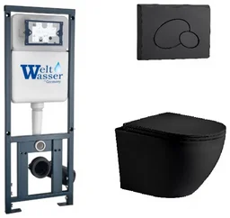 Инсталляция комплект WeltWasser MM41094 MARBERG 410 + MERZBACH 043 XL MT-BL + MAR 410 RD MT-BL черный