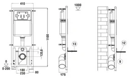 Инсталляция комплект WeltWasser MG41068 MARBERG 410 + GELBACH 043 MT-GR + MAR 410 RD MT-BL черный