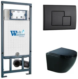 Инсталляция комплект WeltWasser MM50756 MARBERG 507 + MERZBACH 041 XL MT-BL + MAR 507 SE MT-BL черный