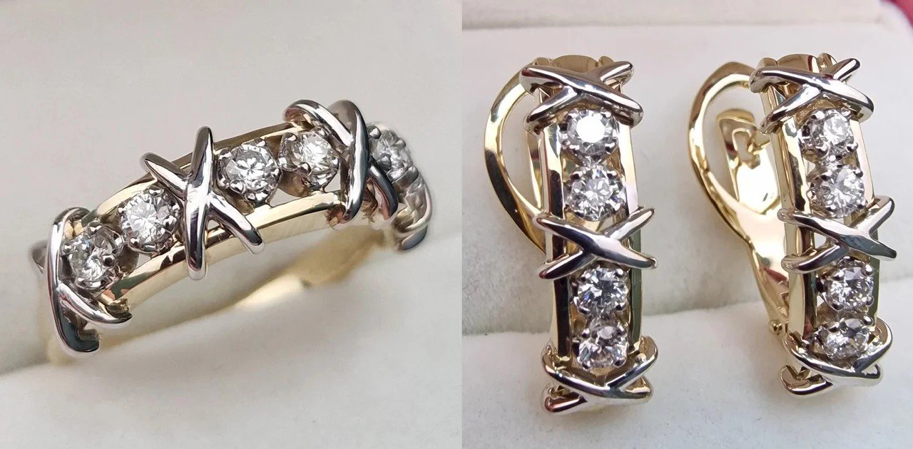 Комплект Deimantas 110722671 18,5р 0,37ct 0,45ct.