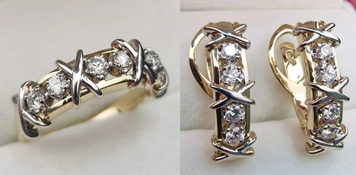 Комплект Deimantas 110722671 18,5р 0,37ct 0,45ct.