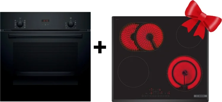 Встраиваемый Духовой шкаф Bosch HBF512BB1T + варочная поверхность Bosch PKN651FP2E Black