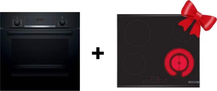 Встраиваемая духовой шкаф Bosch HBF534ES0Q + варочная поверхность PKF675FP2E Black