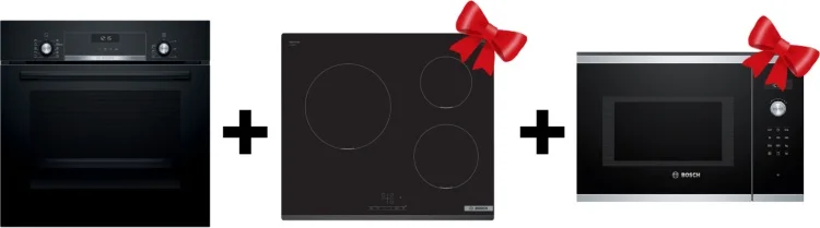 Духовой шкаф Bosch HBJ558YB3Q + варочная поверхность Bosch PUC631BB5E + микроволновая печь Bosch BEL554MS0 Black