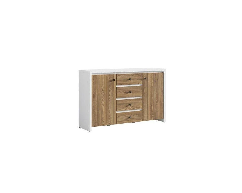 Комод Gerbor Кристина KOM 2D4S A белый/лиственница сибу золотая купить,NaN