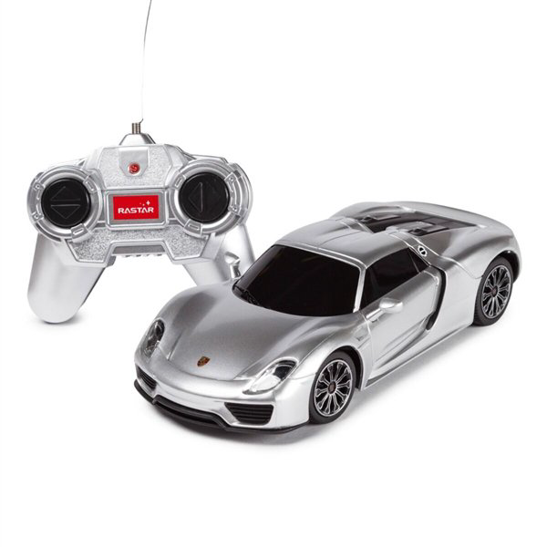 Машинка Rastar 1:24 Porsche 918 Spyder cеребристая купить,NaN